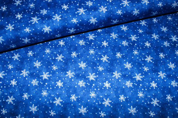 Designer-Baumwollstoff Snow what Fun Snowflakes (10 cm)